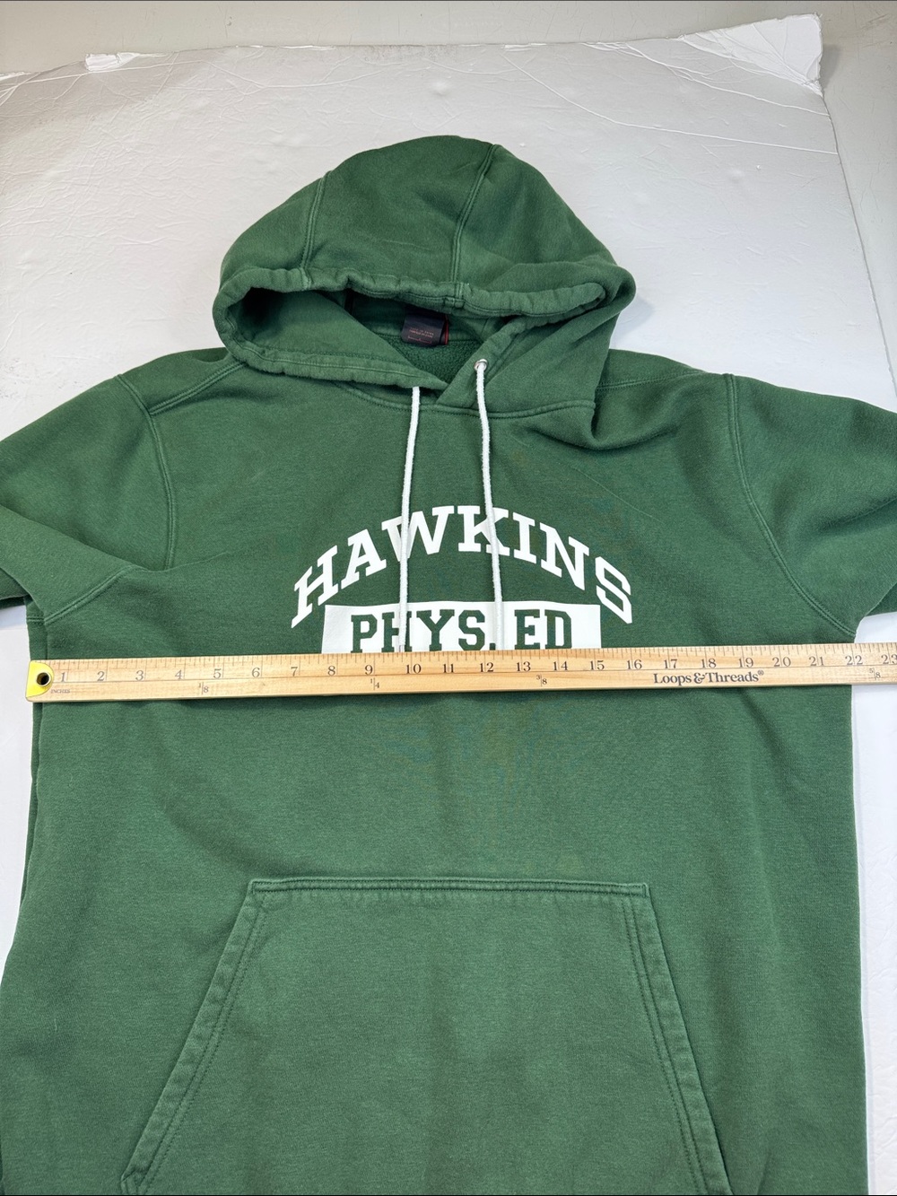 Nike x Stranger Hoodie Men's Large Green Cotton Hawkins Phys Ed Pullover Stretch - Picture 6 of 11